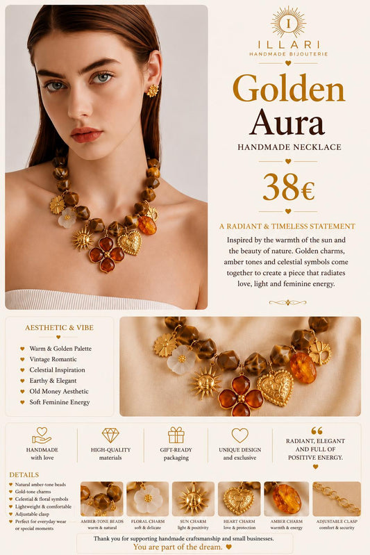 Golden Aura Handmade Necklace by Illari