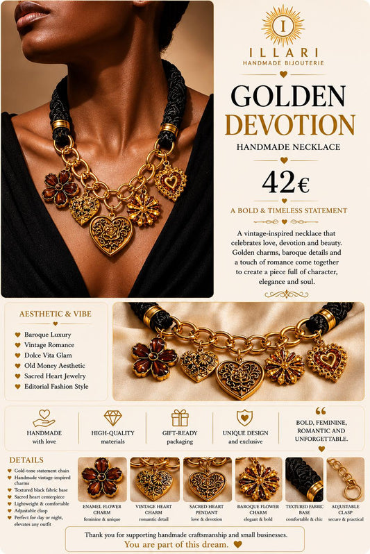 Golden Devotion Handmade Necklace by Illari