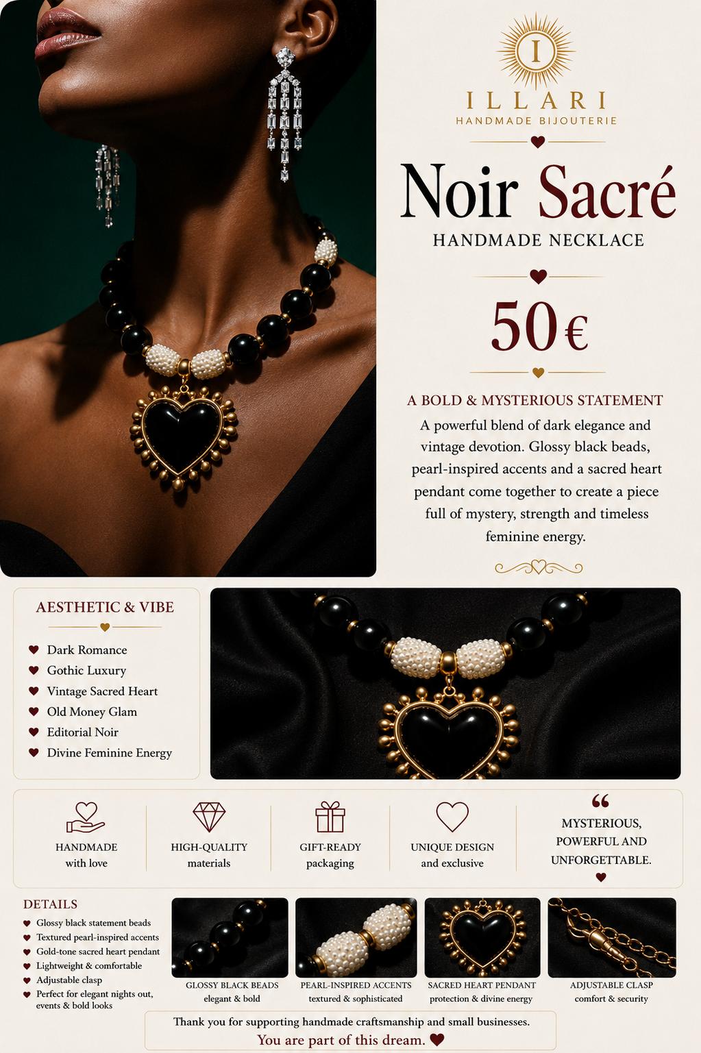 Noir Sacré Handmade Necklace by Illari