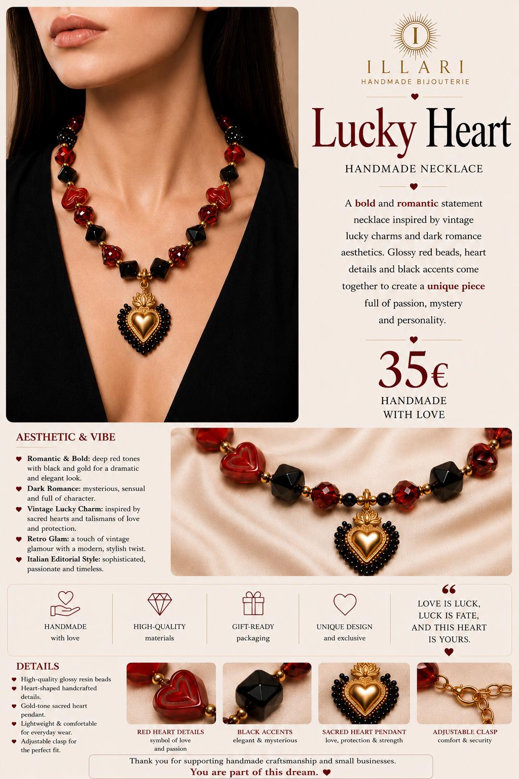 Lucky Heart Handmade Necklace by Illari