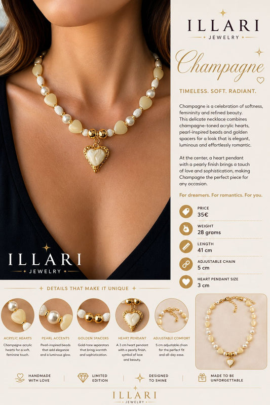 Champagne Handmade Necklace by Illari