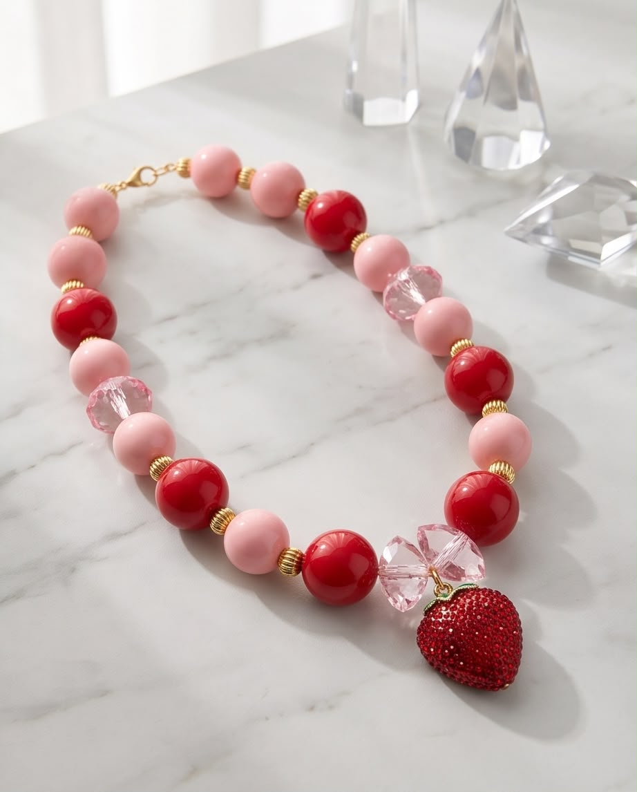 Fraise Bonbon – Handmade Strawberry Statement Necklace